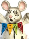 Boo Mouse Ghost Halloween Candle Holder Ceramic Blue Sky 9 5    Heather Goldminc