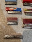 Clean Lot Of 13 Vintage Hohner Marine Band Echo Chrometta Harmonicas W  Boxes