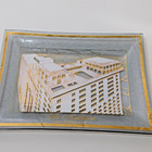 Vintage 1950s The Monteleone Hotel New Orleans Usa French Quarter Glass Tray