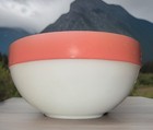Vintage Fire King Colonial Kitchen Bands Coral Nesting Bowl  18