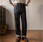 Red Tornado Vintage Railroad Worker Pant Mens Workwear Jeans Raw Denim Loose Fit