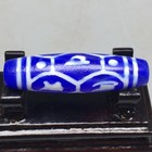 Nature Tibetan  Blue Old Oily Agate Dzi Beads Prayer Totem Amulet Pendent