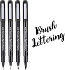 Versatile Black Ink Brush Pen Set - Perfect For Calligraphy  Journal   Scrapbook