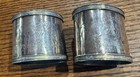 Matching Pair Greek Roman Warrior Profile Napkin Rings Coin Silver Mid 19 Cent 