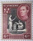 Travelstamps  1938 St  Vincent Stamps Sg155  6d Black   Lake  Mint  Og  Nh  Mnh