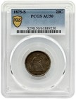 1875-s Seated Liberty Silver Twenty Cent Piece Pcgs Au50