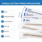 6 Inch Sterile Cotton Tipped Applicators  200 Count Long Cotton Swabs  Wood S   