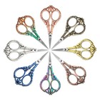 Vintage Carved Stainless Steel Scissors     Precision Craft   Sewing Shears