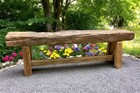 Rustic Log Bench  Vintage Reclaimed Wood Bench  Farmhouse Decor  Cabin Seat  M