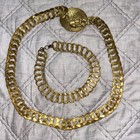 Vintage Woven twisted Metal Wire Belt Gold Tone Adjustable 32      Necklace