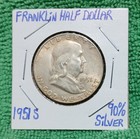 Coins Lot  Silver 1951 S Franklin Half   Us Silver Dime   1910 Canada 10 Cents