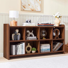 8 Cube Low Storage Organizer  63  Long Horizontal Bookshelf  Walnut   Modern Woo