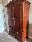 5-piece Cherry Wood Bedroom Set - Bed Frame  Dresser  Armoire  2 Nightstands