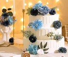Artificial Flowers Combo Box Set Dusty Blue Flowers For Diy Wedding Bouquet New 