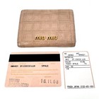 Miu Miu Love Letter Wallet  Croco-embossed  Leather Trifold Compact Auth