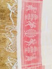   three Antique Large French Cotton linen Dish Towels Courting Dance Farm House