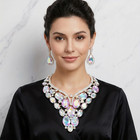 Bridal Multi Crystal Style Necklace   Earring Set Wedding Party Elegant Jewelry