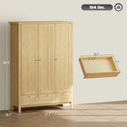 Wardrobe Closet With 3 Doors And 2 Drawers Bedroom Armoire Natural