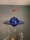 Vintage 1990 Ikea Vimsig Space Mobile Comet Stars Saturn Rocket Baby Crib 