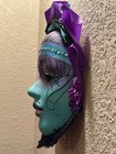 Turquoise purple Ceramic Mask Mardi Gras Mask Wall Hanging