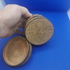 Antique Victorian Carved Wood Trinket Box Diana Pyrography Vanity C1900