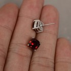 Garnet Cushion Stone 925 Sterling Silver Women Designer Stud Earrings