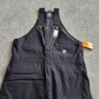 Berne Bib Overalls Mens 2xl Black Insulated Workwear Water Repellent Quilt Lined