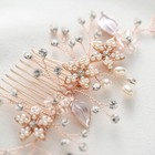 Sweetv Rose Gold Bridal Hair Comb Clip - Rhinestone Wedding Hair Accessories