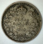 1918 Canada Silver Five Cent Coin Vg 5c Canadian Very Good
