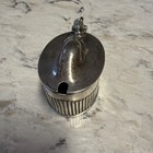 Antique Sterling Silver Mustard Pot Marked H W L D With A Crown  Lion  F  Glass