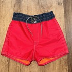 Birdwell Beach Britches Board Shorts Swim Trunks Red Vtg Nos Youth Kids Boys 25