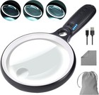 Large Magnifying Glass With 37 Led Light  10x 20x 45x Handheld Illuminated Li   