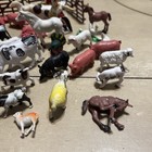Vintage Huge Lot Of Rubber Plastic Toy Farm Animals Sheep Pigs Cow Goat Figures