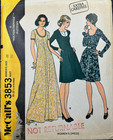 1970  Vintage Mccall Sewing Pattern 3853 Plus Size 52 Bust Gown Dress Uncut Ff