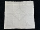 Antique Vintage French White Cotton Lace Large Pillowcase 72x76cm C009