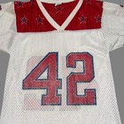Vintage 80s Sears  42 Stars Faded Nylon Football Jersey Youth L  fits M  Flaws