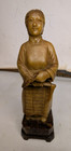 Antique Oriental Chinese Soapstone Women Statue Figurine  6 1 4   Tall