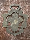 Vintage English Horse Brass Medallion Roses Flowers Harness Decoration