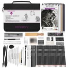 100 Pcs Sketching Kit - Drawing Set With Pencils  Charcoal  Blending Tools   Cas