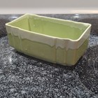 Vintage Cookson Pottery Rectangular Planter  Distinct Two-tone Sage Drip Pattern