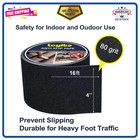 4 Inch X 16 Ft Anti Slip Tape Waterproof Non Skid Grip Tape For Stairs Black