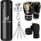4ft Heavy Punching Bag Set With 12oz Gloves  Hand Wraps   Chains - Mma Kickboxin