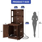 71  Tall Enclosure Cat Litter Box With Large Storage Space   Hidden Door Cabinet