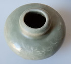13th 14th Century Southern Song yuan Green Celadon Jar 2 1 2  Tall X 3  Wide