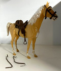 Vintage Louis Marx Johnny Best Of The West Thunderbolt Horse  With Saddle  