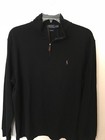 Nwt Polo Ralph Lauren Men s Half Zip Sweater Multi-color Logo Cotton Black