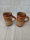 Jalisco Terracotta Tequileros Set Of 2 Mexican Clay Cups Shot Glass Cups