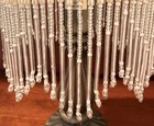 Vtg Boudoir Victorian Beaded Fringe Lamp Frosted Glass Tortoise Design Art Deco 
