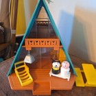 Vintage 1974 Fisher-price Little People Play Family A-frame House And Accessorie