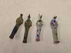 Antique Ancient Chinese Glass Toy  Figurine Lot Of 4 Tang Dynasty Style